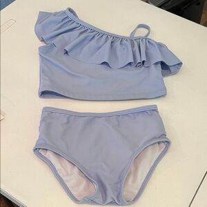 Ruffle Butts Light Blue One-Shoulder Bikini